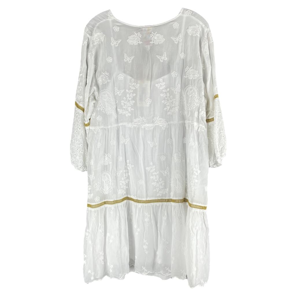 Johnny Was Kit Tunic Dress Lace Embroidery Eyelet White Size XL - Picture 8 of 12